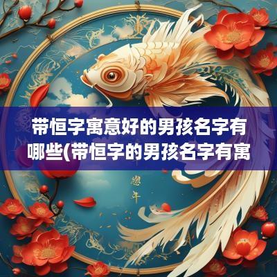 带恒字寓意好的男孩名字有哪些(带恒字的男孩名字有寓意)