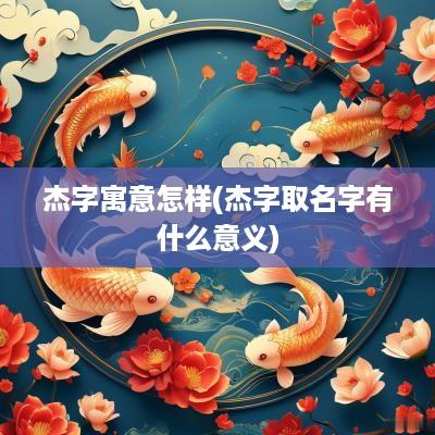 杰字寓意怎样(杰字取名字有什么意义)