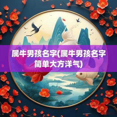 属牛男孩名字(属牛男孩名字简单大方洋气)