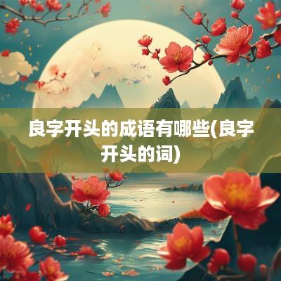 良字开头的成语有哪些(良字开头的词)