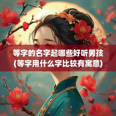 等字的名字起哪些好听男孩(等字用什么字比较有寓意)