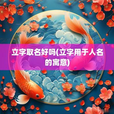立字取名好吗(立字用于人名的寓意)