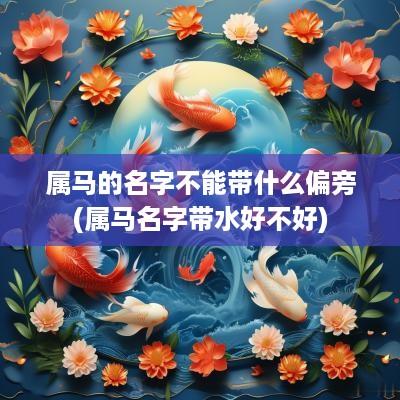 属马的名字不能带什么偏旁(属马名字带水好不好)
