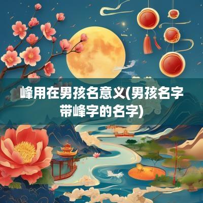 峰用在男孩名意义(男孩名字带峰字的名字)