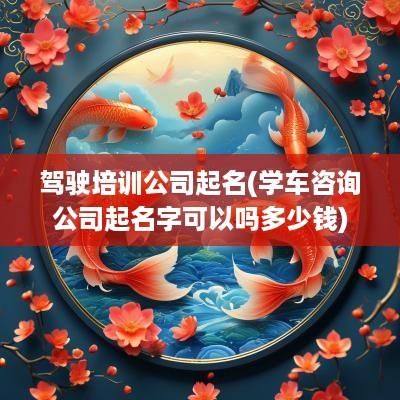 驾驶培训公司起名(学车咨询公司起名字可以吗多少钱)