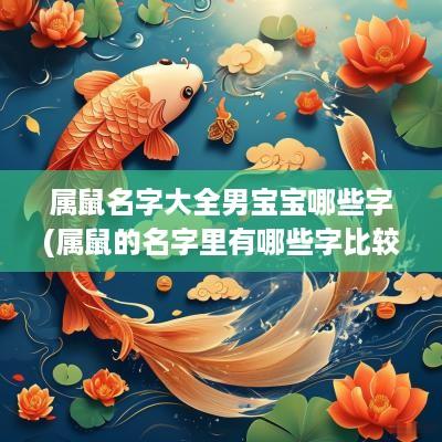 属鼠名字大全男宝宝哪些字(属鼠的名字里有哪些字比较好)