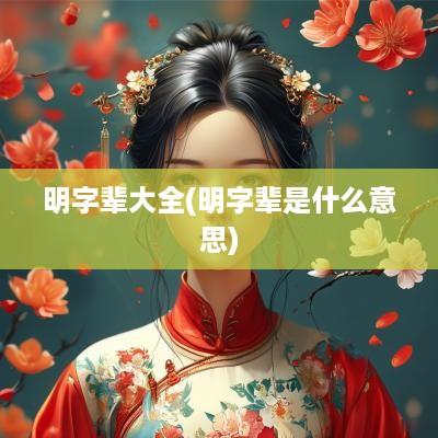 明字辈大全(明字辈是什么意思)