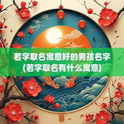若字取名寓意好的男孩名字(若字取名有什么寓意)