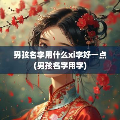 男孩名字用什么xi字好一点(男孩名字用字)