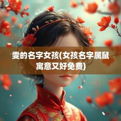 雯的名字女孩(女孩名字属鼠寓意又好免费)
