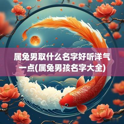 属兔男取什么名字好听洋气一点(属兔男孩名字大全)
