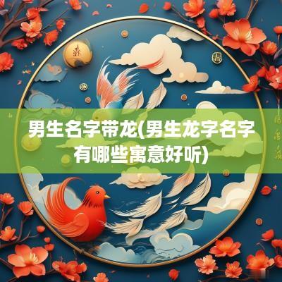 男生名字带龙(男生龙字名字有哪些寓意好听)