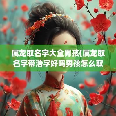 属龙取名字大全男孩(属龙取名字带浩字好吗男孩怎么取)