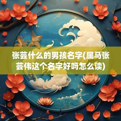 张芸什么的男孩名字(属马张芸伟这个名字好吗怎么读)