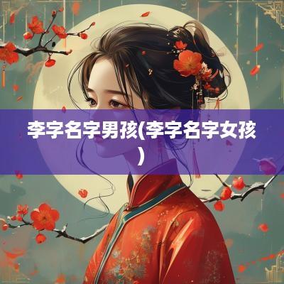 李字名字男孩(李字名字女孩)