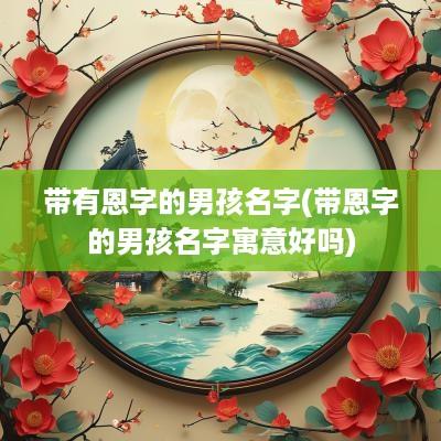 带有恩字的男孩名字(带恩字的男孩名字寓意好吗)