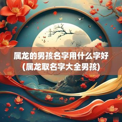 属龙的男孩名字用什么字好(属龙取名字大全男孩)