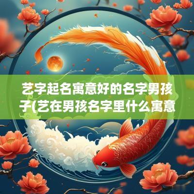 艺字起名寓意好的名字男孩子(艺在男孩名字里什么寓意)