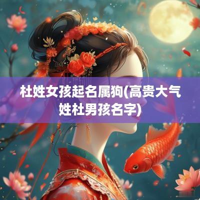 杜姓女孩起名属狗(高贵大气姓杜男孩名字)