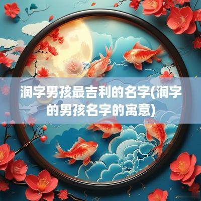 润字男孩最吉利的名字(润字的男孩名字的寓意)