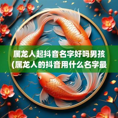 属龙人起抖音名字好吗男孩(属龙人的抖音用什么名字最好)