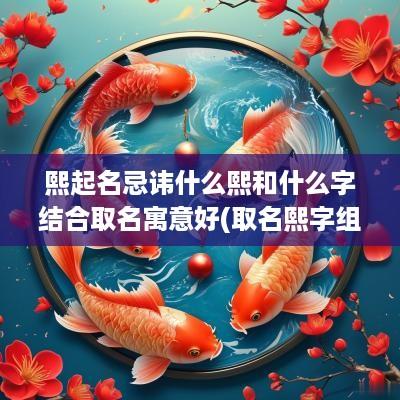 熙起名忌讳什么熙和什么字结合取名寓意好(取名熙字组合的有哪些)