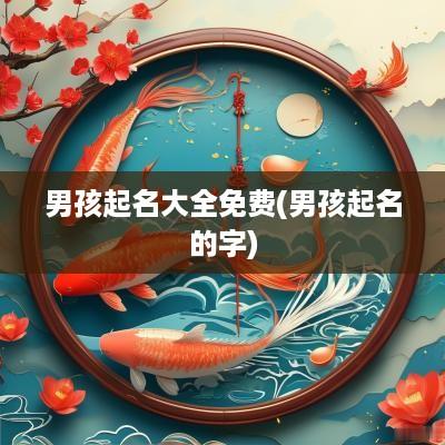 男孩起名大全免费(男孩起名的字)