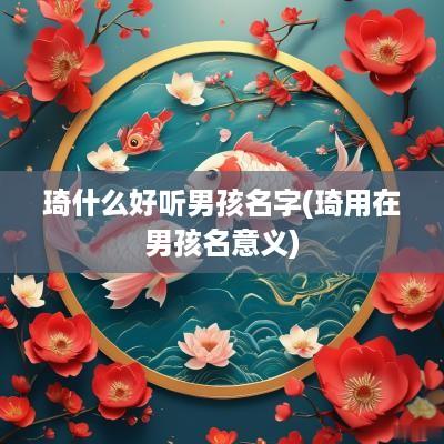 琦什么好听男孩名字(琦用在男孩名意义)