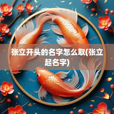 张立开头的名字怎么取(张立起名字)