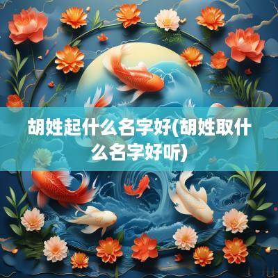 胡姓起什么名字好(胡姓取什么名字好听)