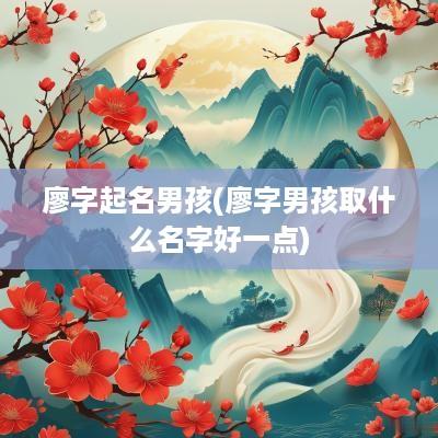 廖字起名男孩(廖字男孩取什么名字好一点)