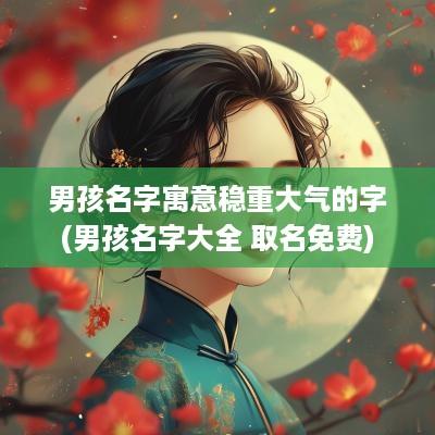 男孩名字寓意稳重大气的字(男孩名字大全 取名免费)