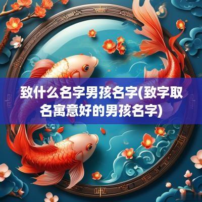 致什么名字男孩名字(致字取名寓意好的男孩名字)