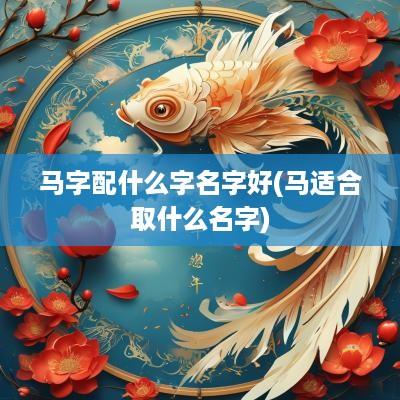 马字配什么字名字好(马适合取什么名字)