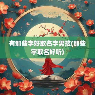 有那些字好取名字男孩(那些字取名好听)