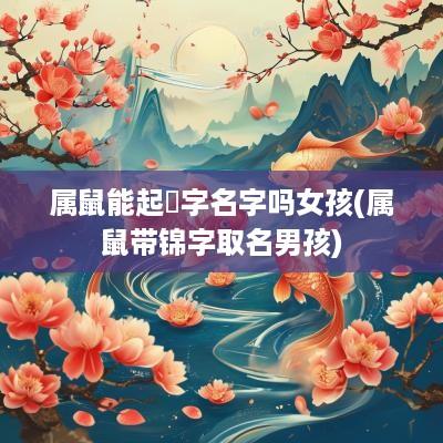 属鼠能起璟字名字吗女孩(属鼠带锦字取名男孩)