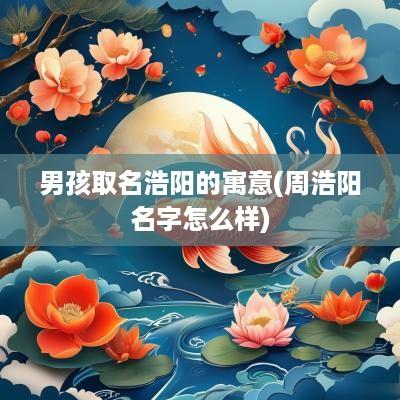 男孩取名浩阳的寓意(周浩阳名字怎么样)