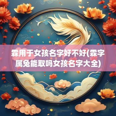 霖用于女孩名字好不好(霖字属兔能取吗女孩名字大全)