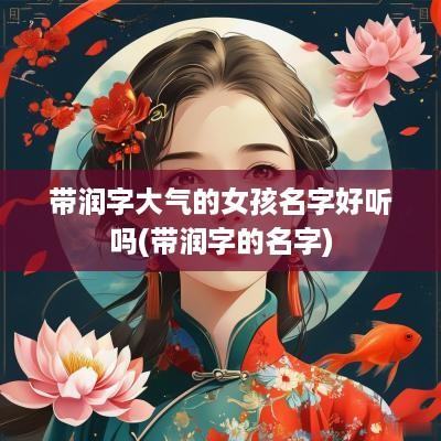 带润字大气的女孩名字好听吗(带润字的名字)