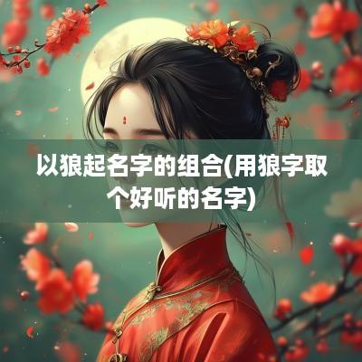 以狼起名字的组合(用狼字取个好听的名字)