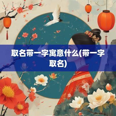 取名带一字寓意什么(带一字取名)