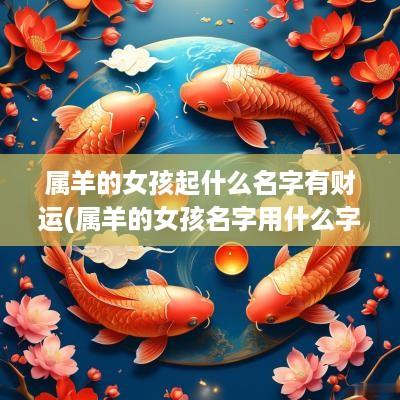 属羊的女孩起什么名字有财运(属羊的女孩名字用什么字比较好)