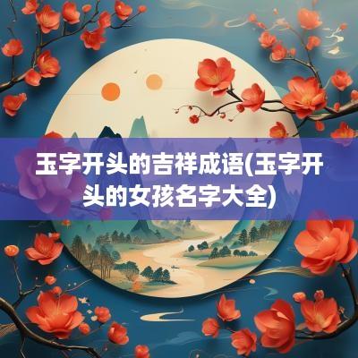 玉字开头的吉祥成语(玉字开头的女孩名字大全)