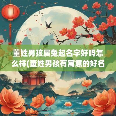 董姓男孩属兔起名字好吗怎么样(董姓男孩有寓意的好名字)