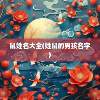 鼠姓名大全(姓鼠的男孩名字)