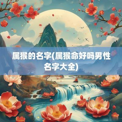 属猴的名字(属猴命好吗男性名字大全)