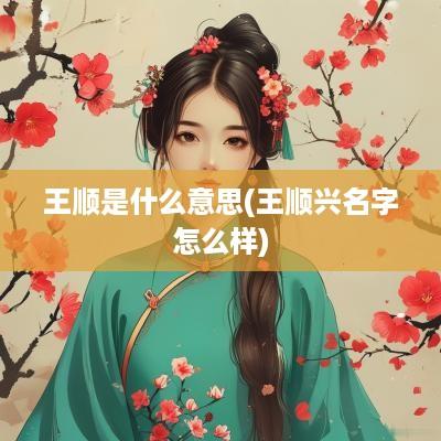 王顺是什么意思(王顺兴名字怎么样)