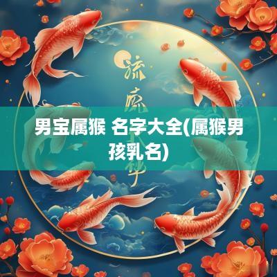 男宝属猴 名字大全(属猴男孩乳名)