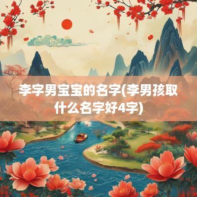 李字男宝宝的名字(李男孩取什么名字好4字)