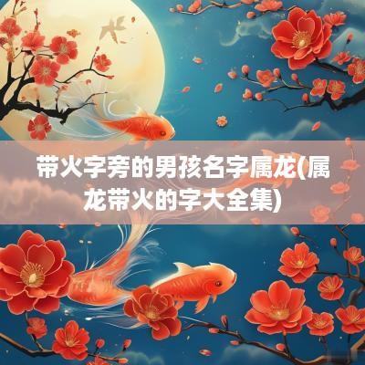 带火字旁的男孩名字属龙(属龙带火的字大全集)